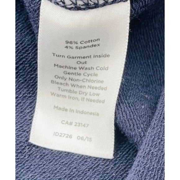 Talbots Navy Plaid Pullover Top Medium Cotton & Polyester - Picture 4 of 5